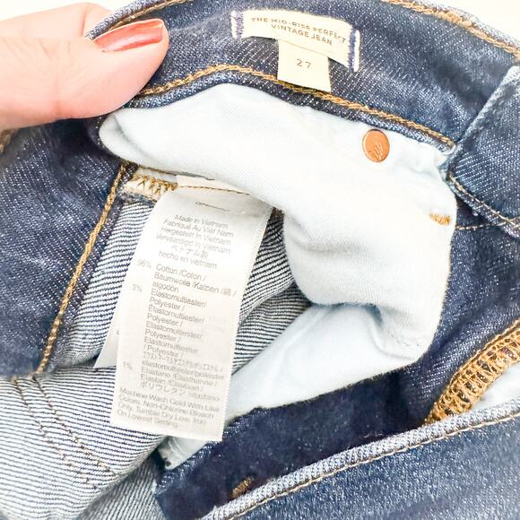 Madewell The Mid-Rise Perfect Vintage Jean Dark Wash Denim Size 27 - Picture 6 of 8